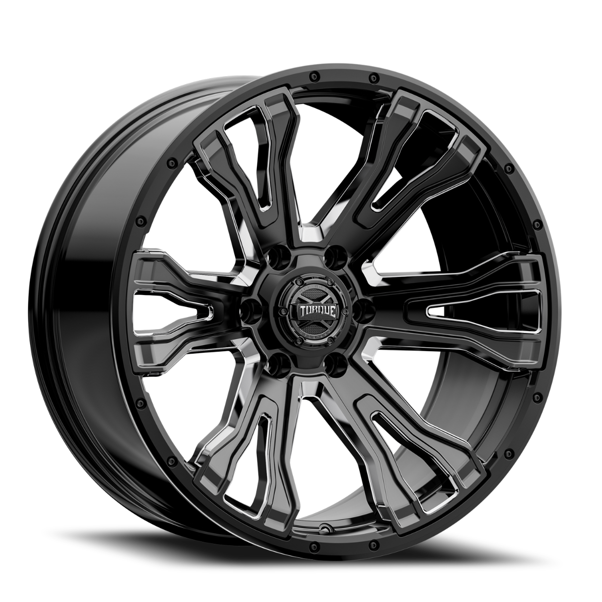Torque Prime | Gloss Black w/Milled Accent | 20x9 | 6x5.5 | -12mm by Torque