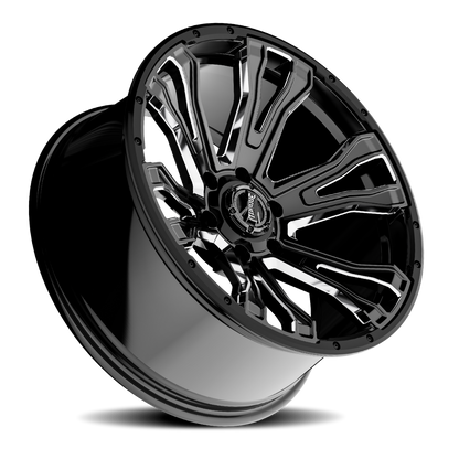 Torque Prime | Gloss Black w/Milled Accent | 20x9 | 6x5.5 | -12mm by Torque