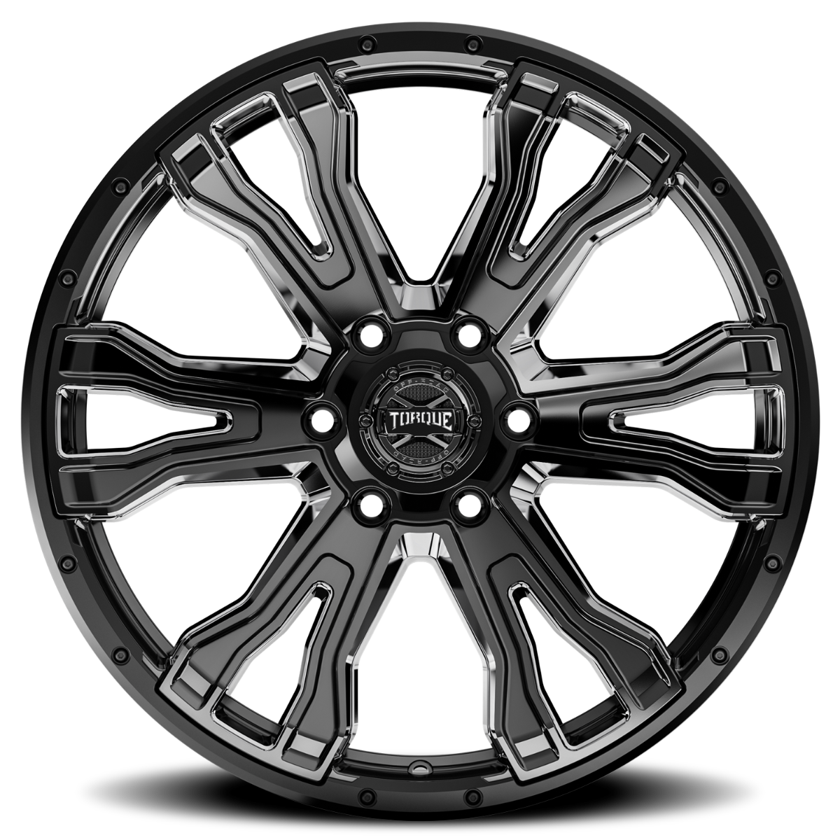 Torque Prime | Gloss Black w/Milled Accent | 20x9 | 6x5.5 | -12mm by Torque