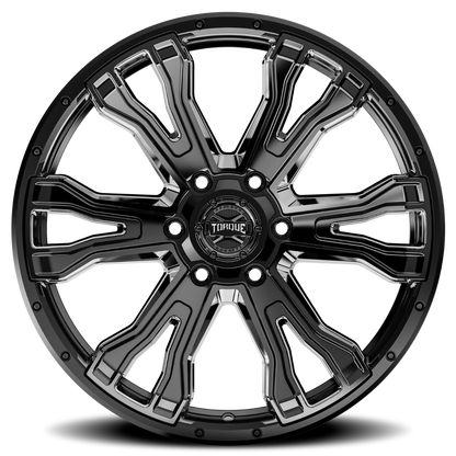 Torque Prime | Gloss Black w/Milled Accent | 20x9 | 6x5.5 | -12mm by Torque