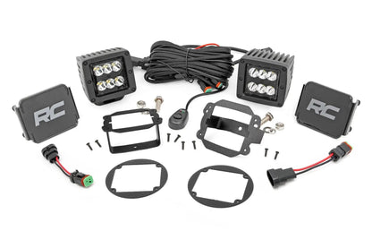Rough Country LED Light Kit | Fog Mount | 2" Black Pair | Jeep Wrangler JK/Wrangler Unlimited (10-18) by Rough Country