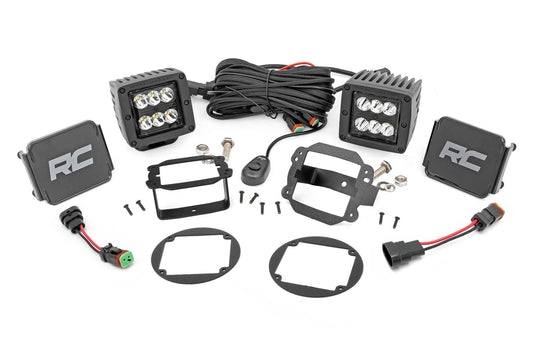 Kit de luces LED | Montaje antiniebla | Par negro de 2" | Jeep Wrangler JK/Wrangler Unlimited (10-18)
