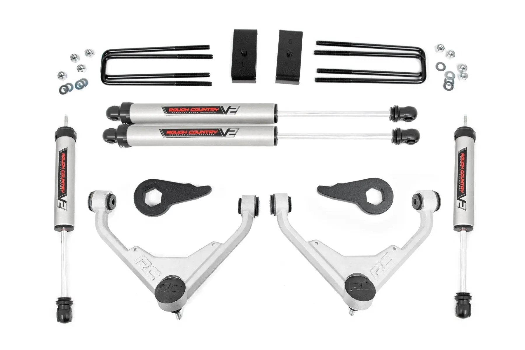 Rough Country 3 Inch Lift Kit | V2 | FK/FF | Chevy/GMC 2500HD/3500HD/Suburban 2500/Yukon XL 2500 (01-10) by Rough Country