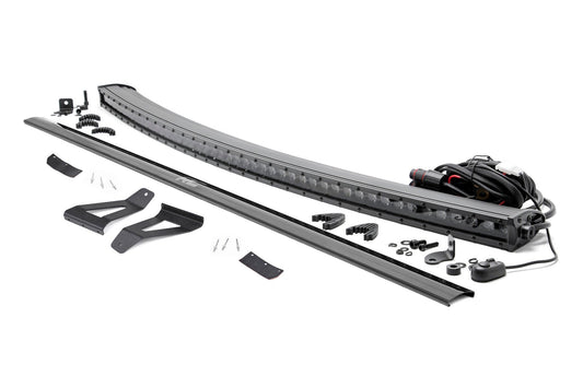 Kit de luces LED | Soporte para parabrisas | Barra de 50" negra de una sola fila | Jeep Cherokee XJ (84-01)