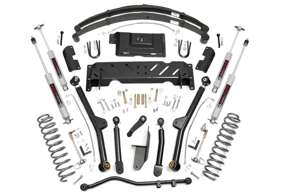 Rough Country 4.5 Inch Lift Kit | Long Arm | RR Leafs | NP242 | Jeep Cherokee XJ 4WD (84-01) by Rough Country