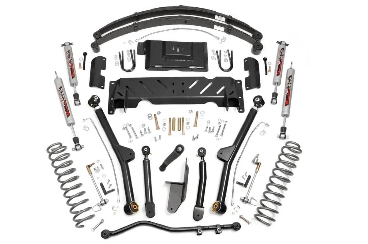 Rough Country 4.5 Inch Lift Kit | Long Arm | RR Leafs | NP242 | Jeep Cherokee XJ 4WD (84-01) by Rough Country