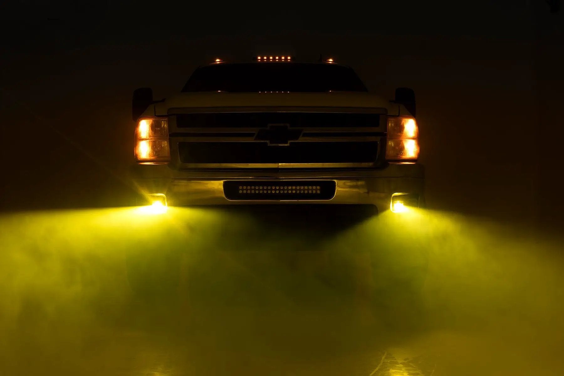 Rough Country 2 Inch Black Series LED Light Pods | SAE Fog | Yellow by Rough Country
