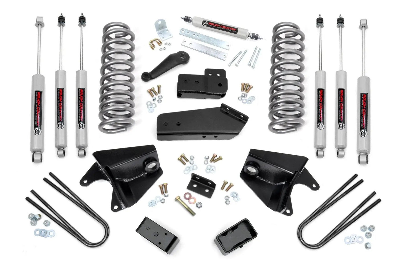 Rough Country 4 Inch Lift Kit | Quad Front Shocks | Rear Blocks | Ford Bronco 4WD (80-96) by Rough Country